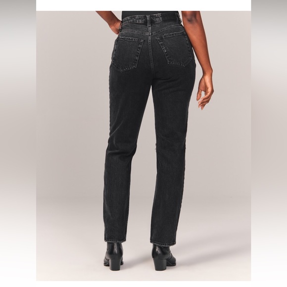 NWT Abercrombie&Fitch High Rise Curve Love Dad Jean - Picture 5 of 8
